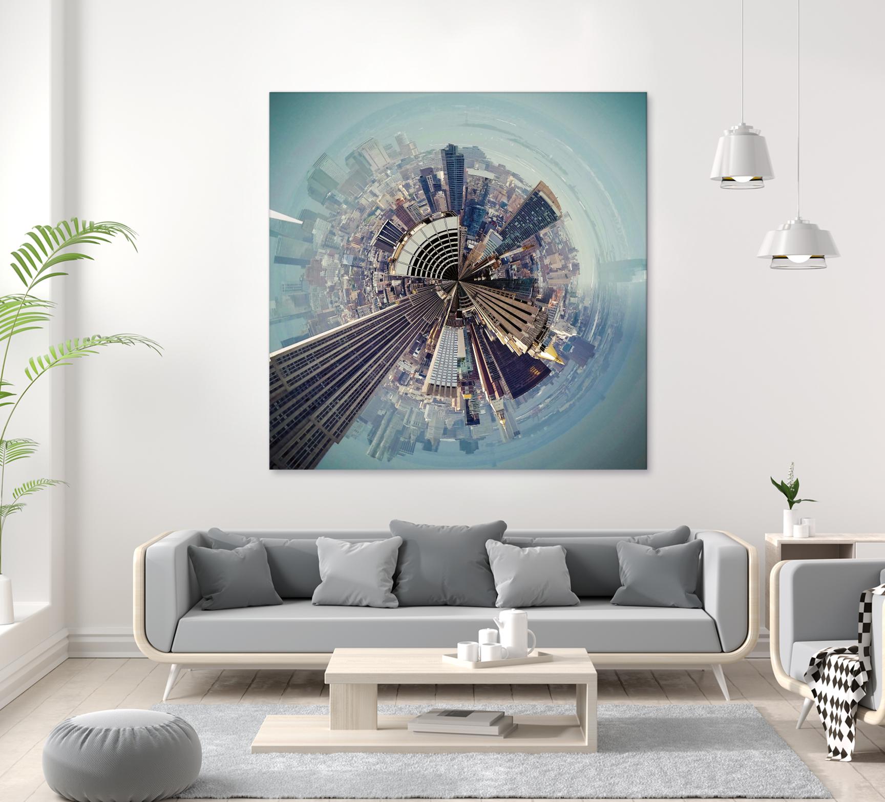 City Center I by Jean-François Dupuis on GIANT ART - blue city scene buildings