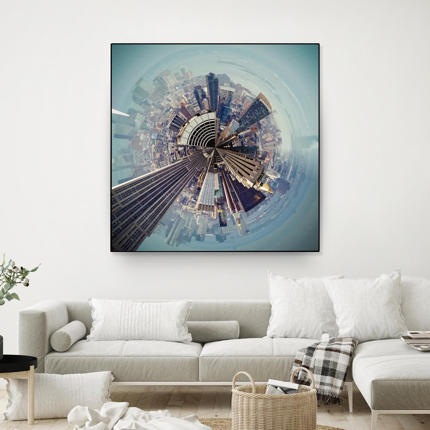 City Center I by Jean-François Dupuis on GIANT ART - blue city scene buildings