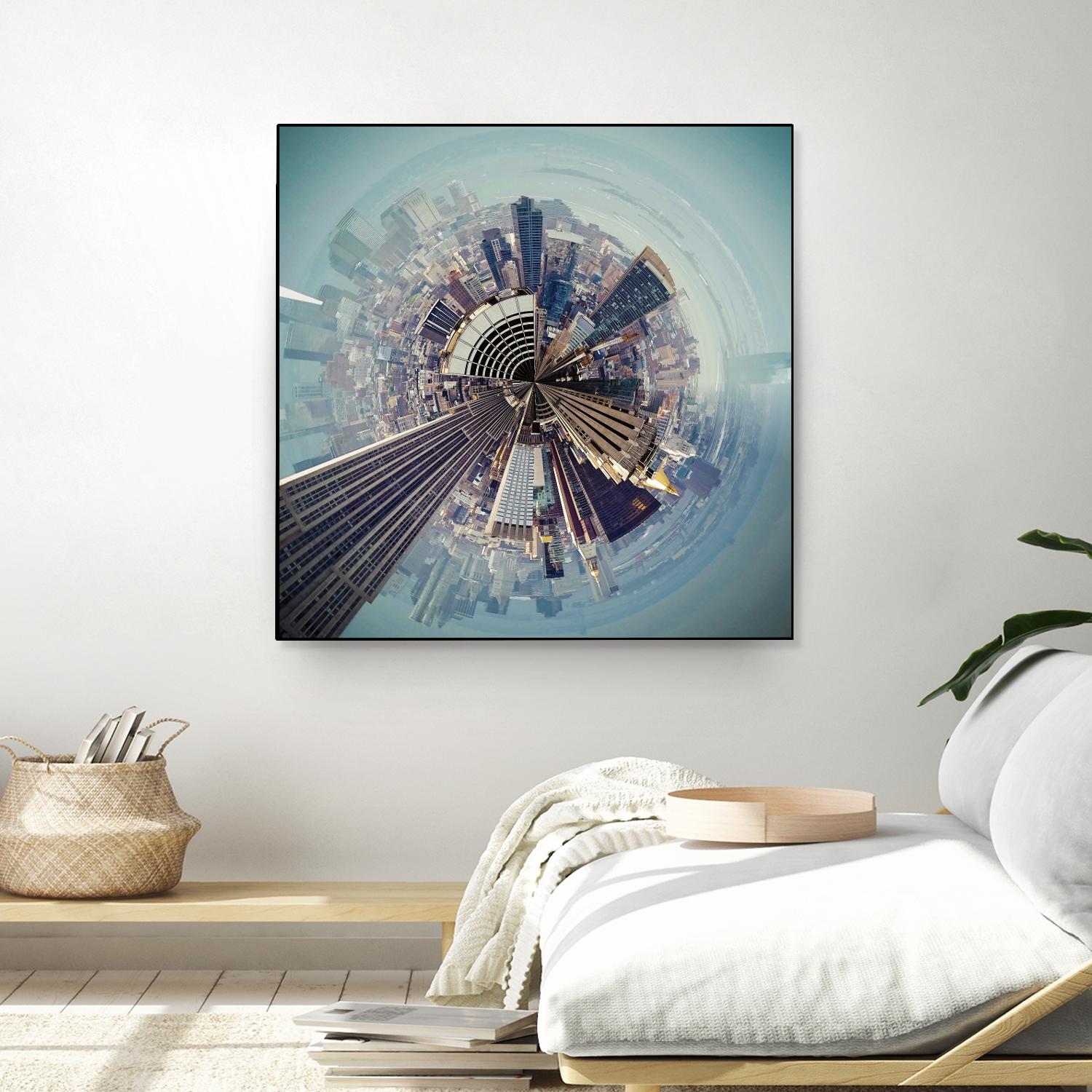 City Center I by Jean-François Dupuis on GIANT ART - blue city scene buildings