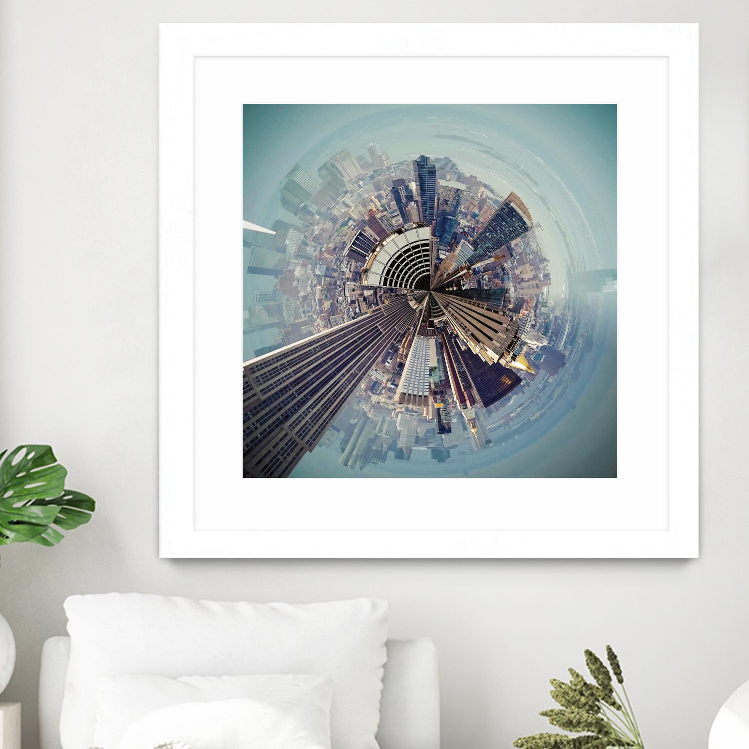 City Center I by Jean-François Dupuis on GIANT ART - blue city scene buildings