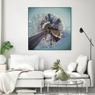 City Center I by Jean-François Dupuis on GIANT ART - blue city scene buildings