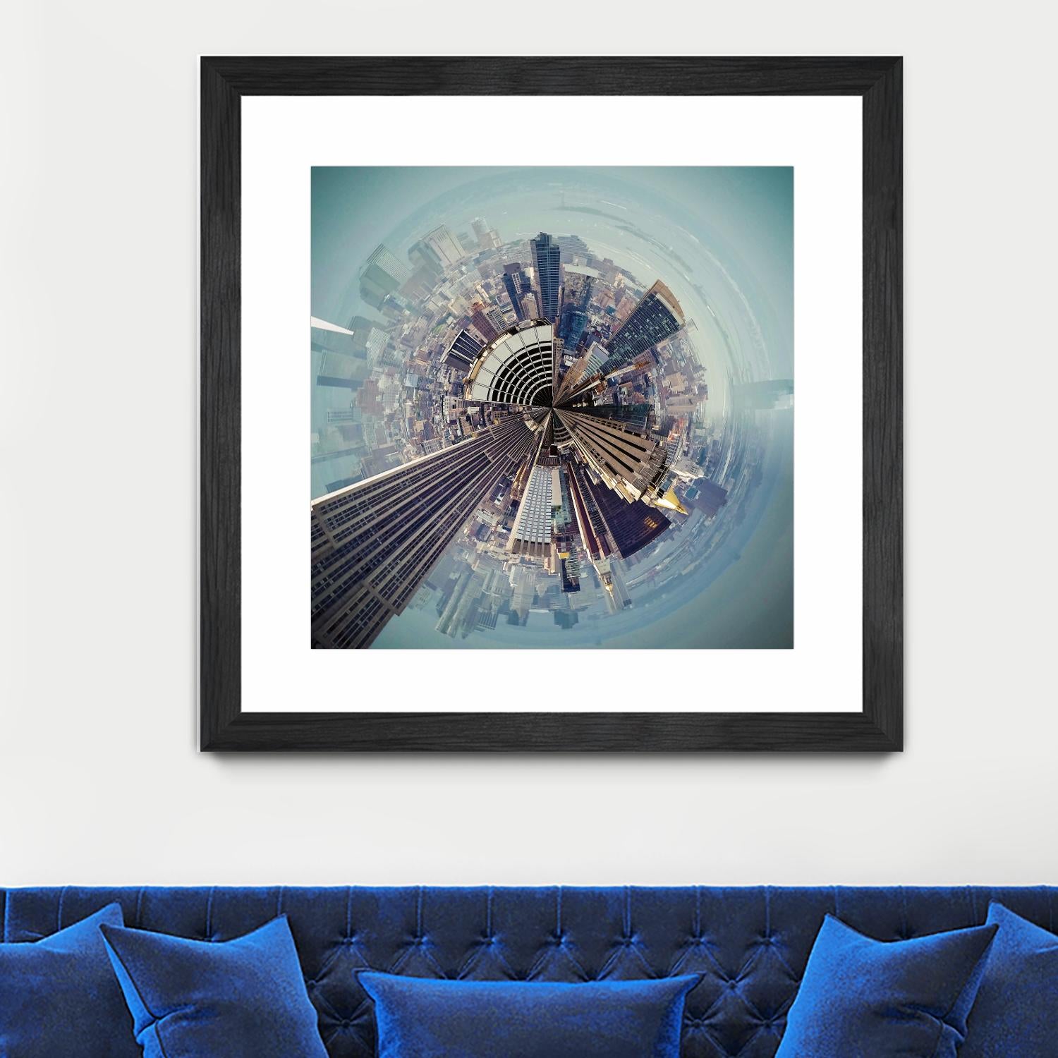 City Center I by Jean-François Dupuis on GIANT ART - blue city scene buildings