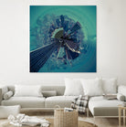 City Center III by Jean-François Dupuis on GIANT ART - turquoise city scene