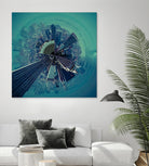 City Center III by Jean-François Dupuis on GIANT ART - turquoise city scene