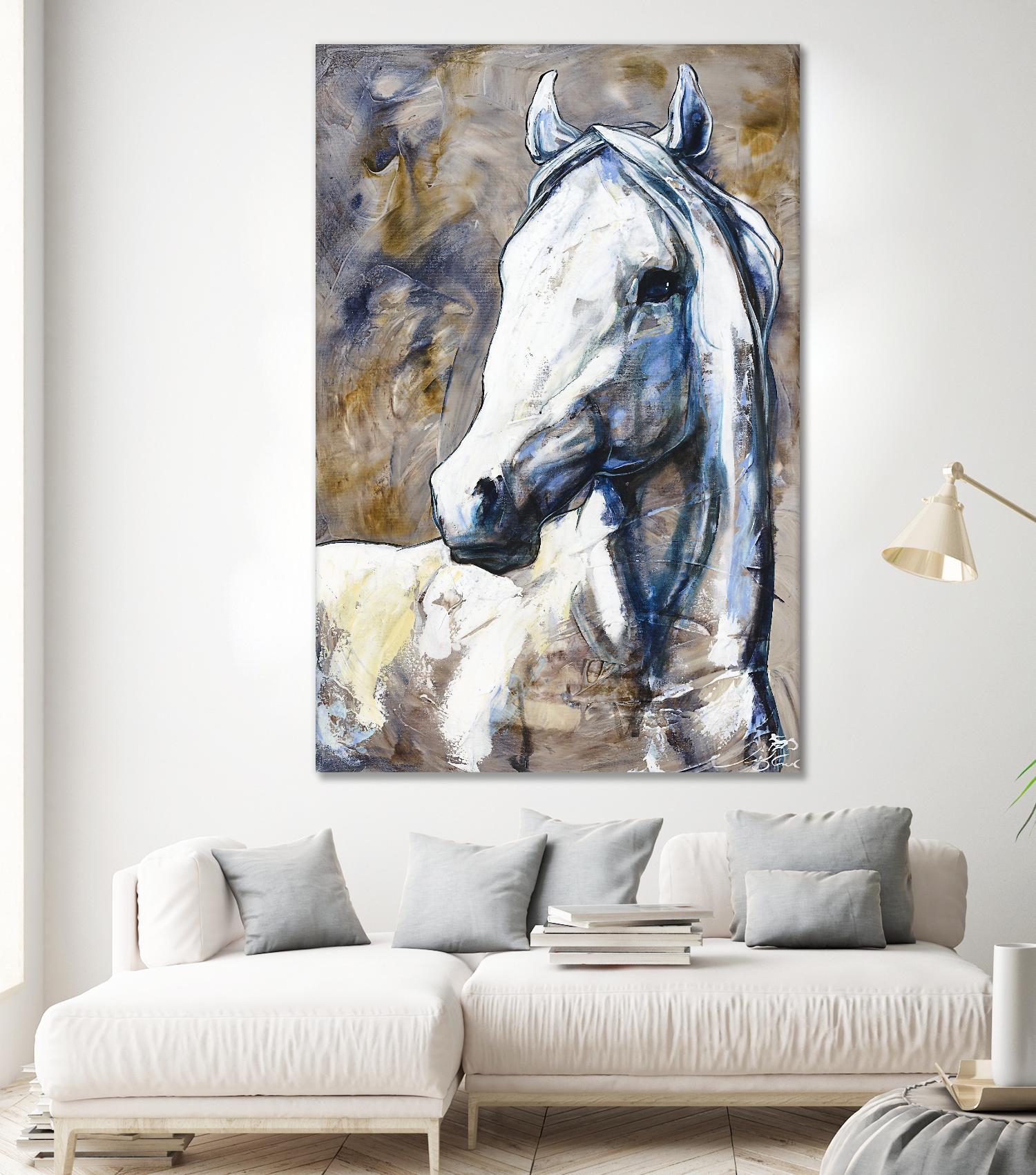 Lily of the valley by Marie Andrée Leblond on GIANT ART - beige animals horse