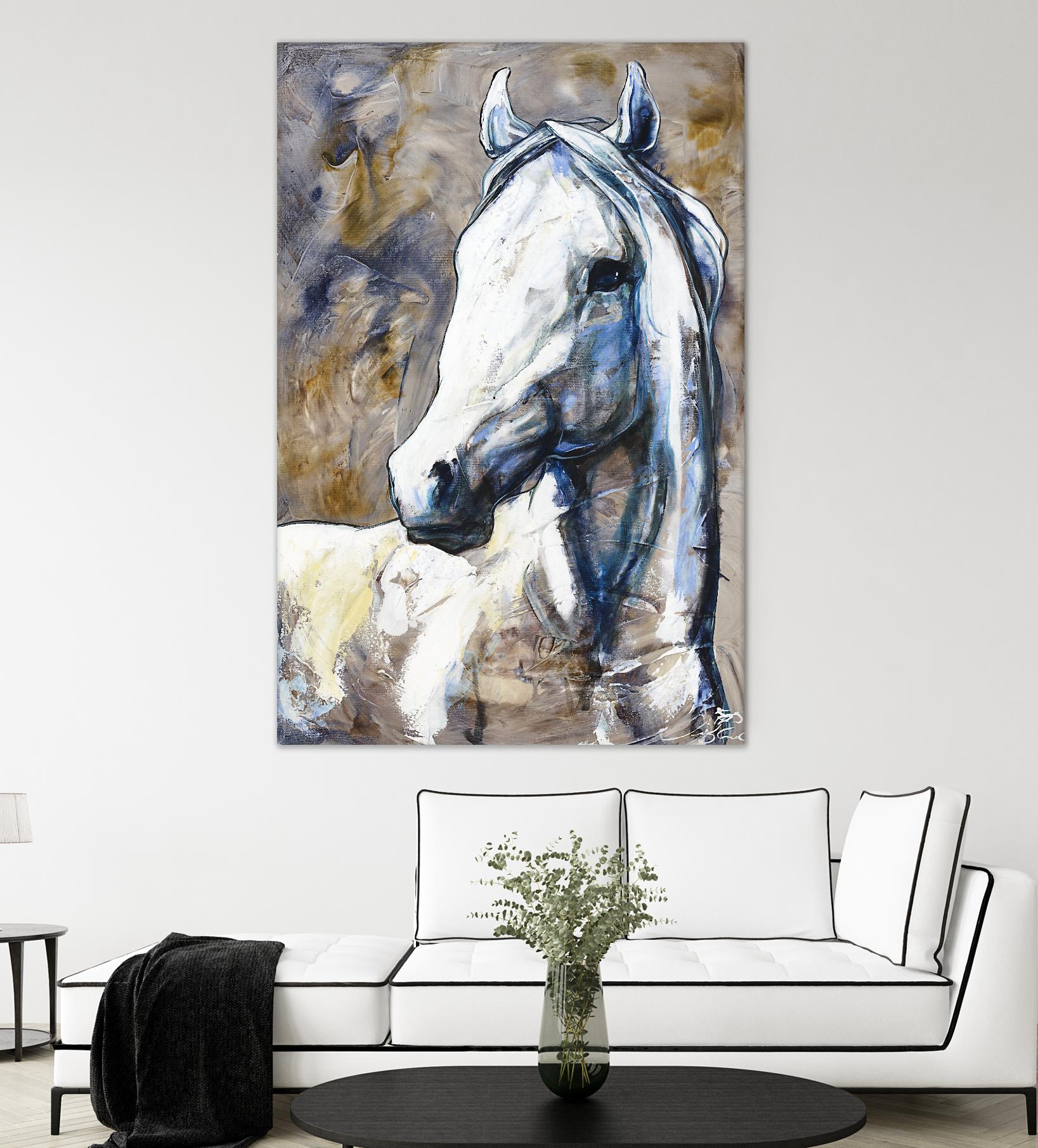 Lily of the valley by Marie Andrée Leblond on GIANT ART - beige animals horse