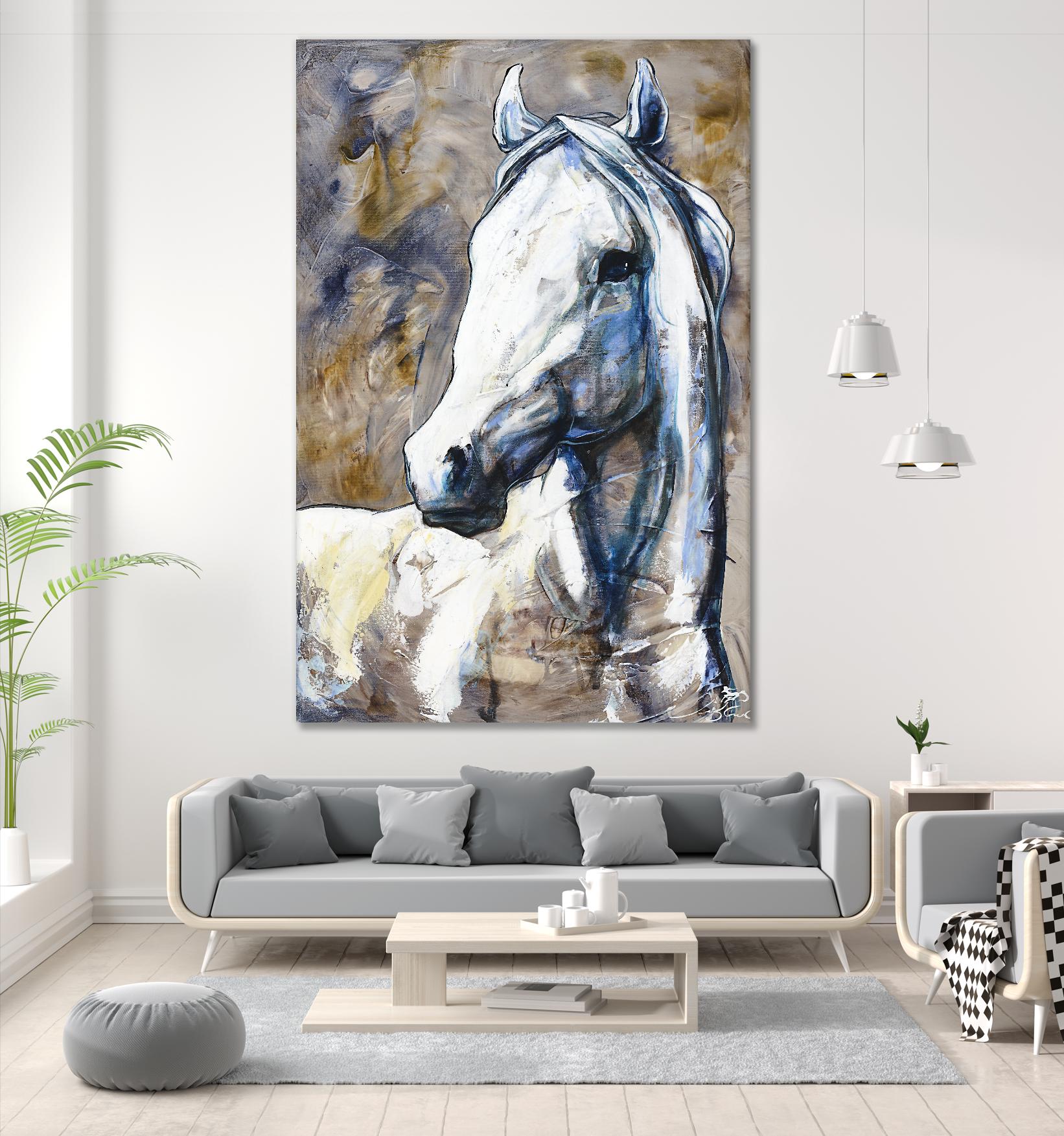 Lily of the valley by Marie Andrée Leblond on GIANT ART - beige animals horse