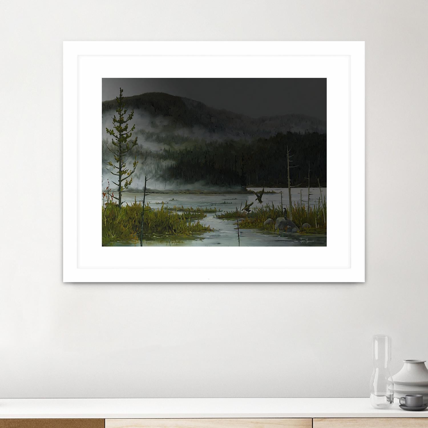 Le lac vaseau by Yvon Lemieux on GIANT ART - green landscape