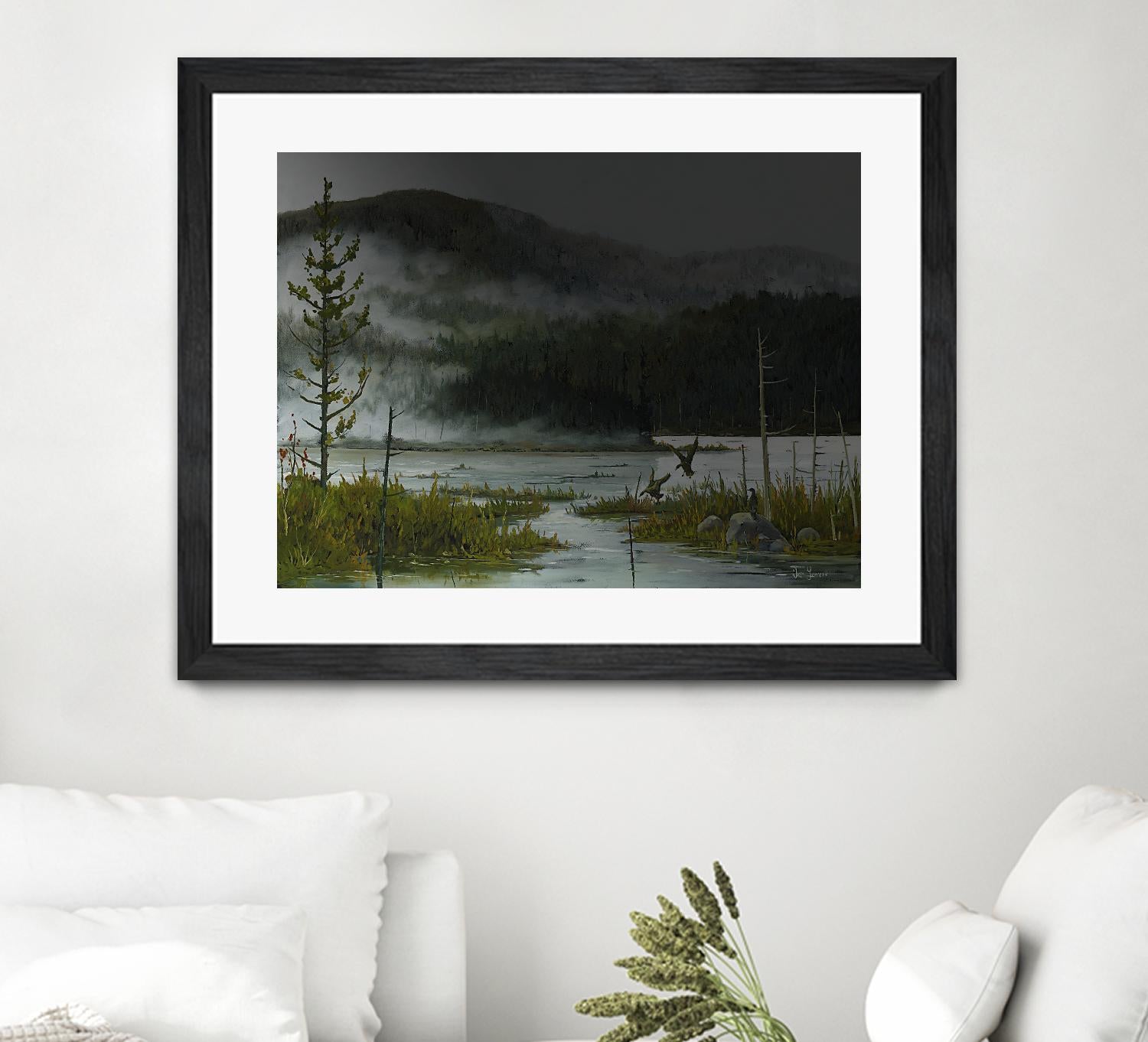 Le lac vaseau by Yvon Lemieux on GIANT ART - green landscape