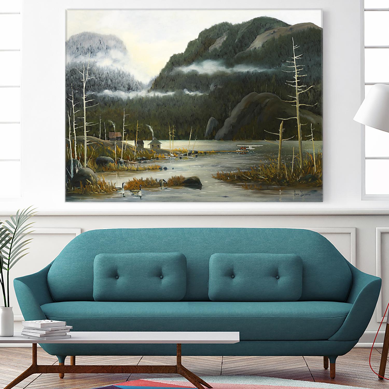 Départ pour la chasse by Yvon Lemieux on GIANT ART - green landscape