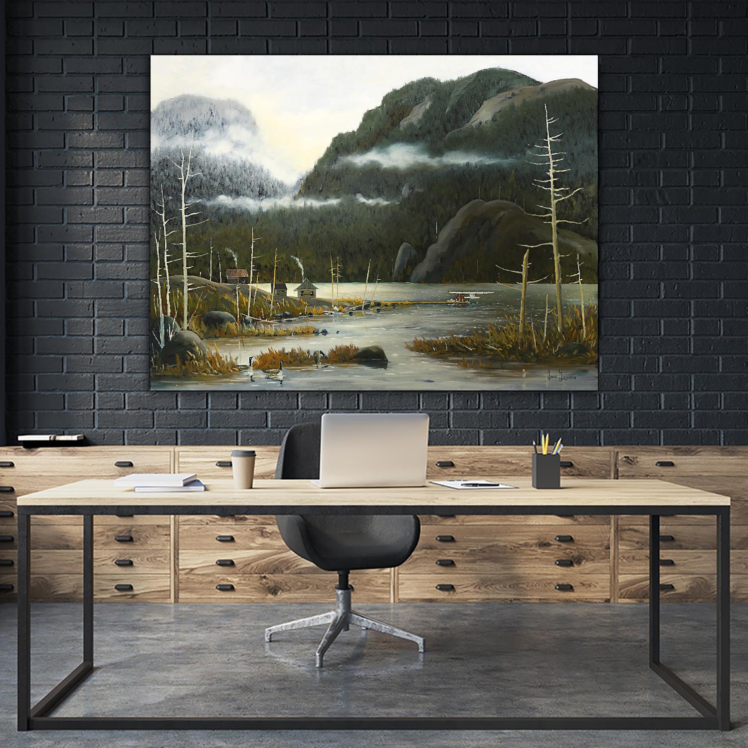 Départ pour la chasse by Yvon Lemieux on GIANT ART - green landscape