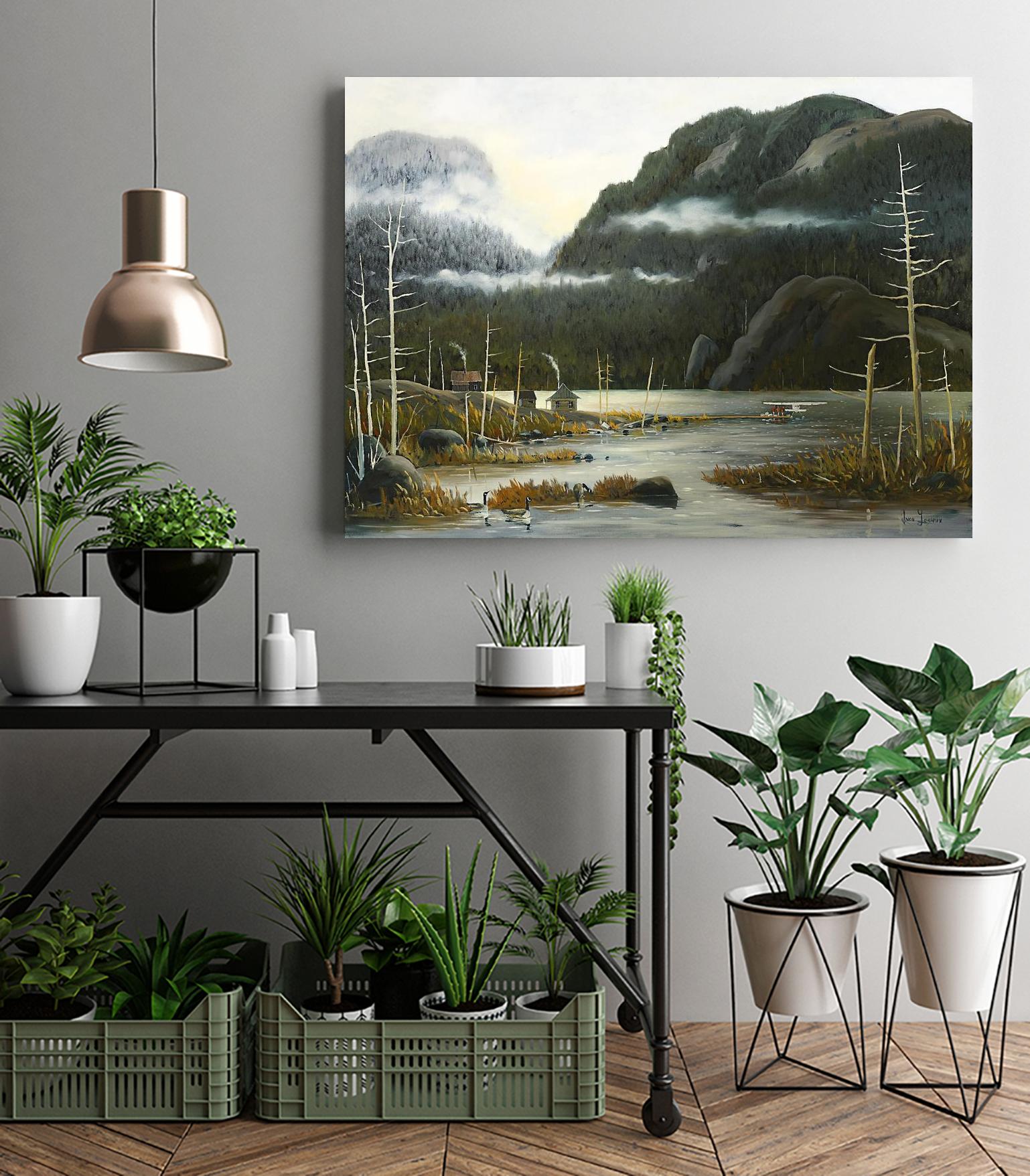 Départ pour la chasse by Yvon Lemieux on GIANT ART - green landscape