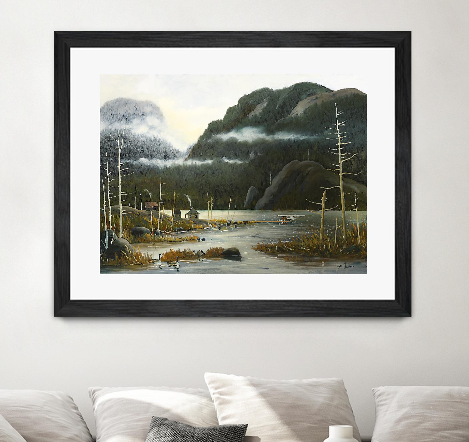 Départ pour la chasse by Yvon Lemieux on GIANT ART - green landscape