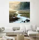 Un matin à Salzbourg by Yvon Lemieux on GIANT ART - green landscape