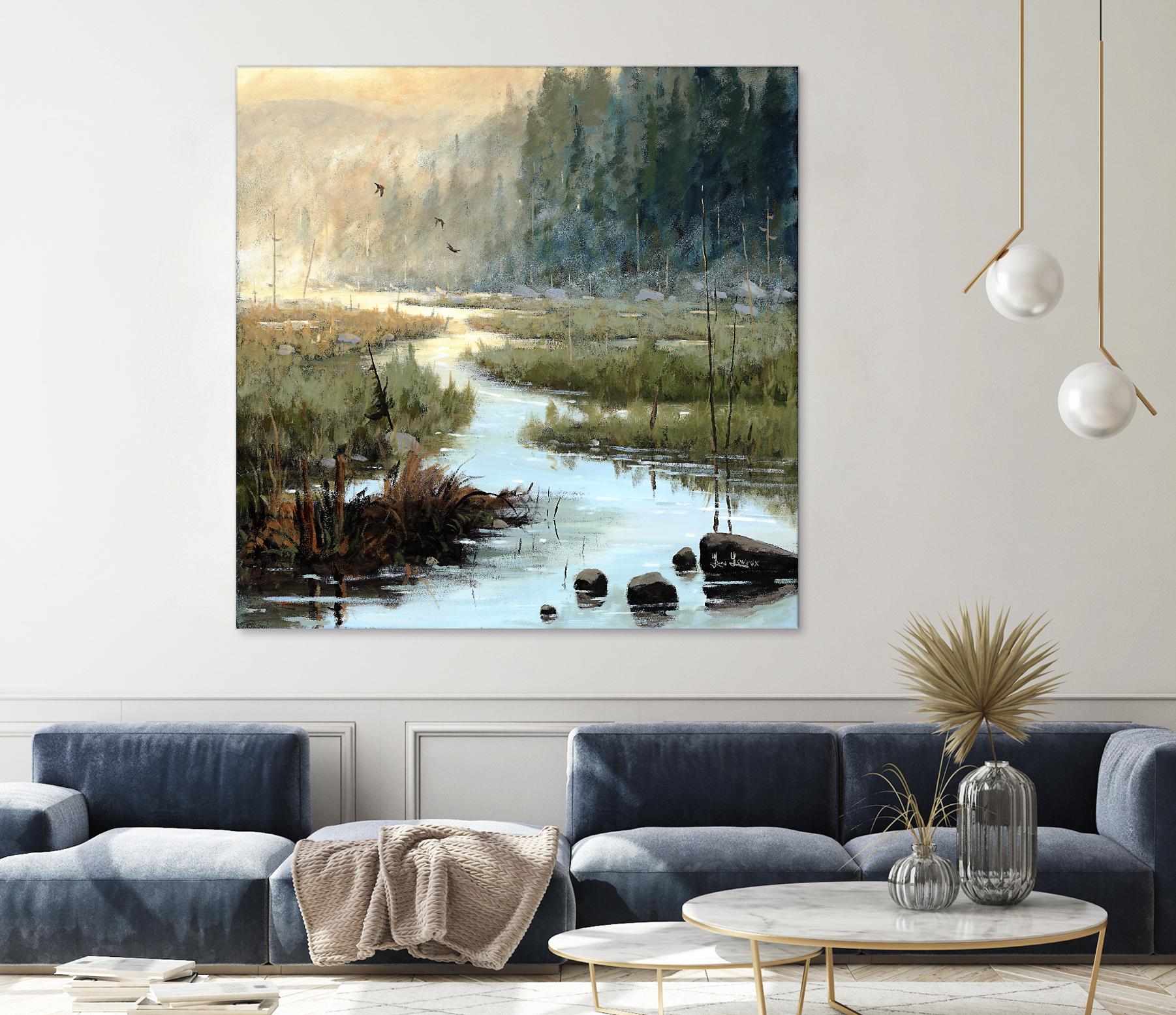 Un matin à Salzbourg by Yvon Lemieux on GIANT ART - green landscape