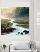 Un matin à Salzbourg by Yvon Lemieux on GIANT ART - green landscape