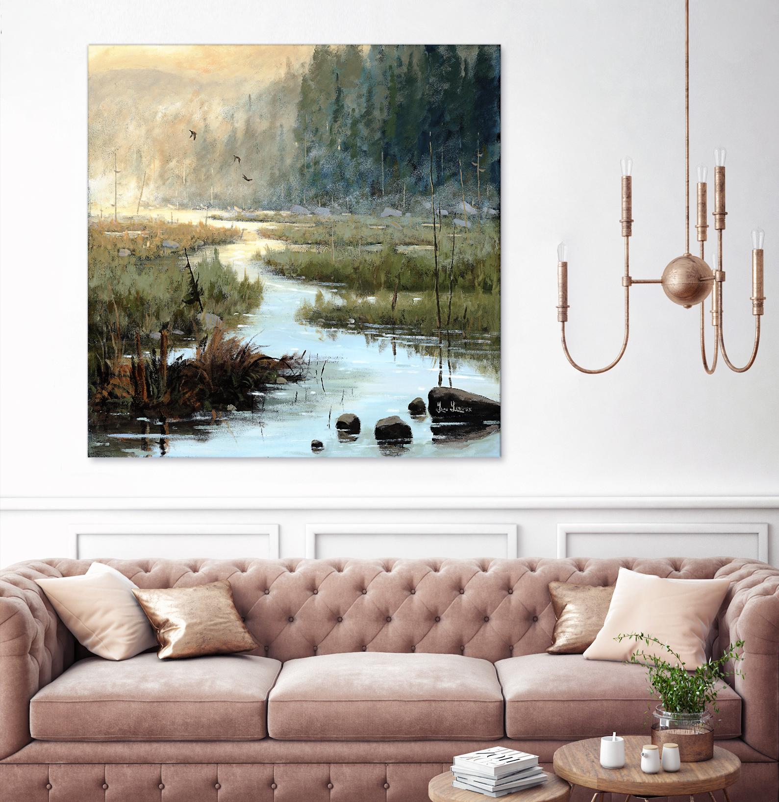 Un matin à Salzbourg by Yvon Lemieux on GIANT ART - green landscape