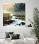 Un matin à Salzbourg by Yvon Lemieux on GIANT ART - green landscape