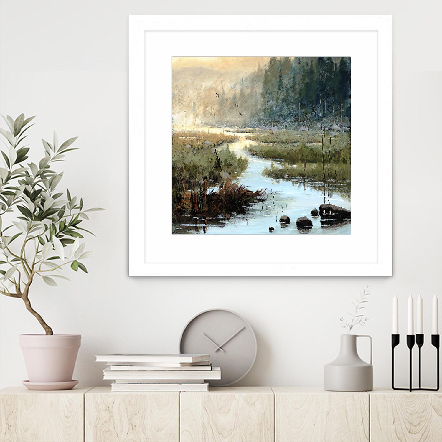 Un matin à Salzbourg by Yvon Lemieux on GIANT ART - green landscape