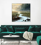 Un matin à Salzbourg by Yvon Lemieux on GIANT ART - green landscape