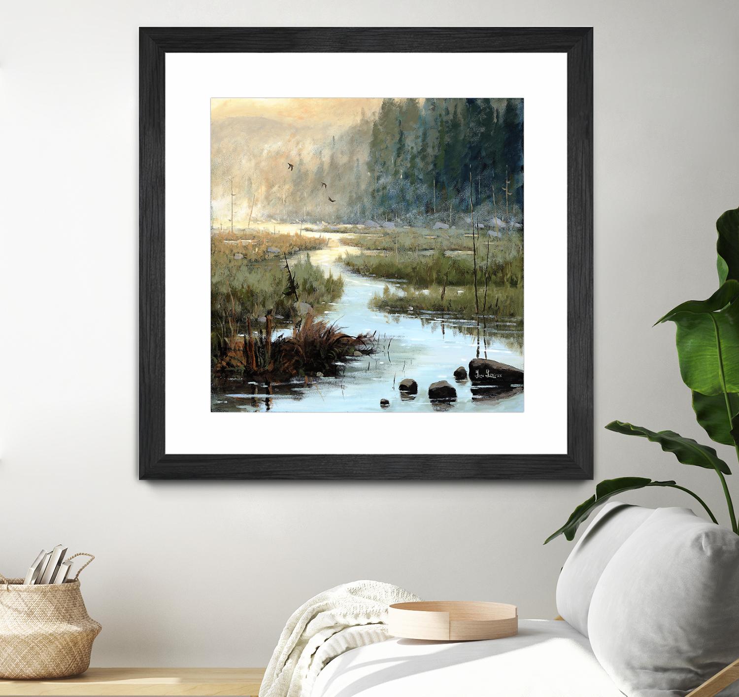 Un matin à Salzbourg by Yvon Lemieux on GIANT ART - green landscape