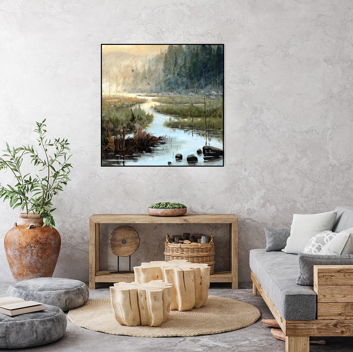 Un matin à Salzbourg by Yvon Lemieux on GIANT ART - green landscape