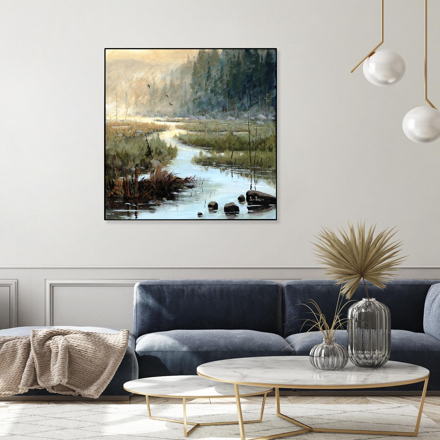 Un matin à Salzbourg by Yvon Lemieux on GIANT ART - green landscape