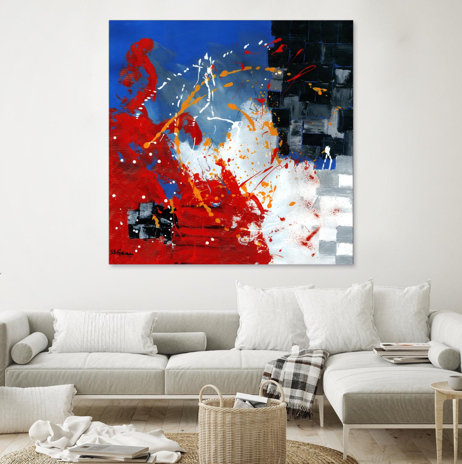 Les traces à suivre by Carole St-Germain on GIANT ART - blue abstract