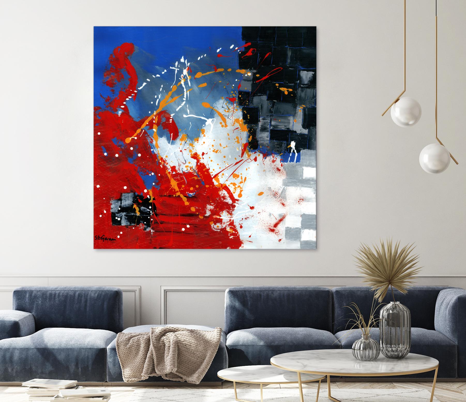 Les traces à suivre by Carole St-Germain on GIANT ART - blue abstract