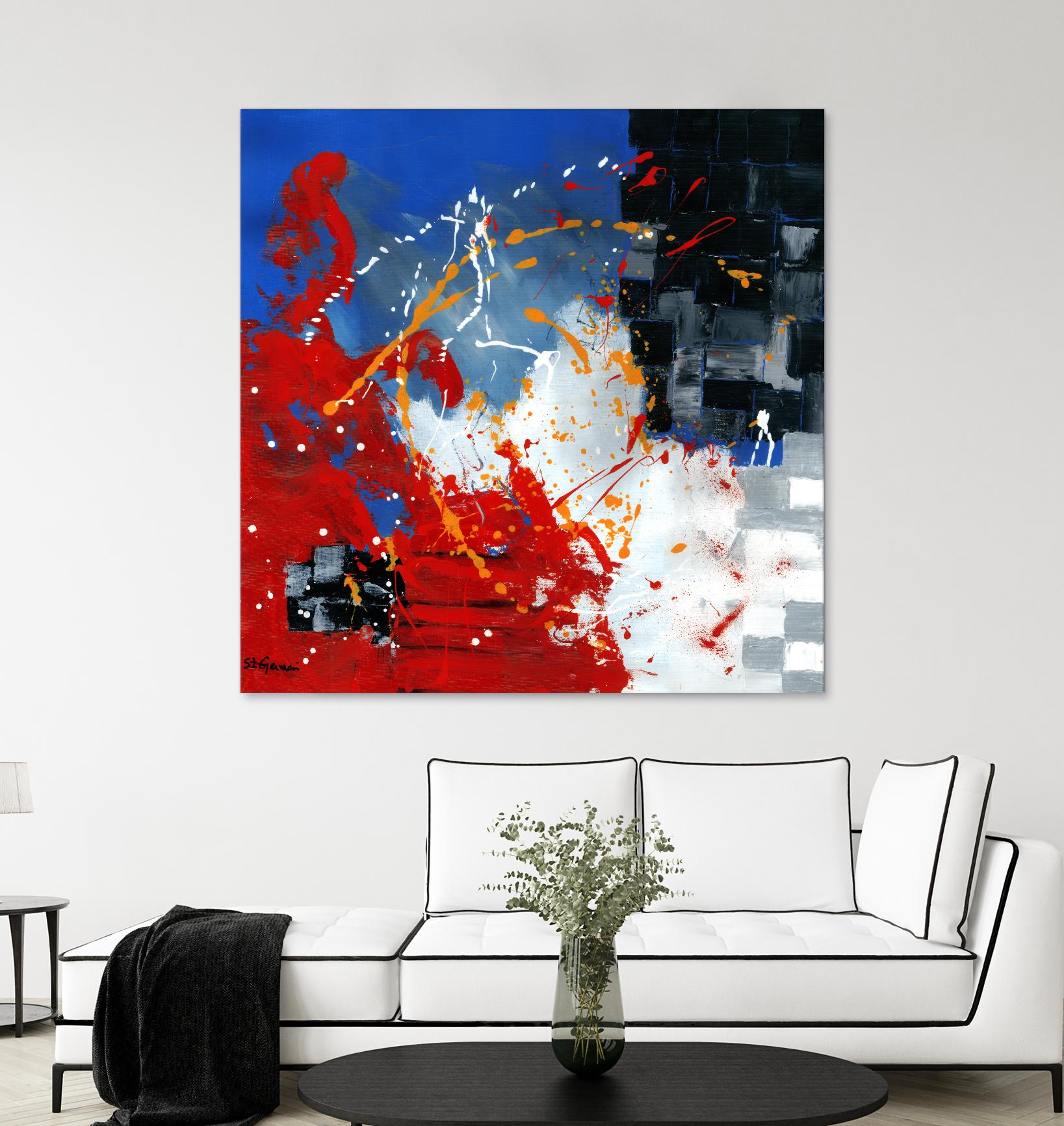 Les traces à suivre by Carole St-Germain on GIANT ART - blue abstract