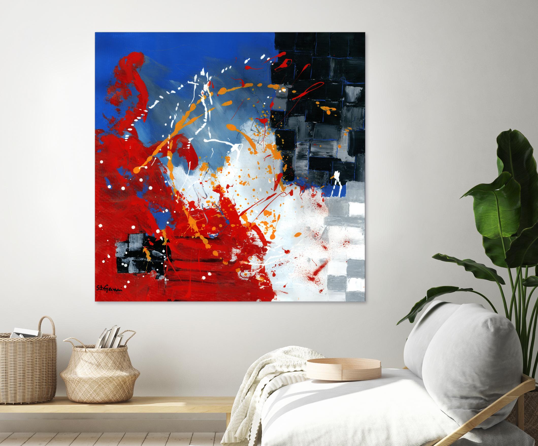 Les traces à suivre by Carole St-Germain on GIANT ART - blue abstract