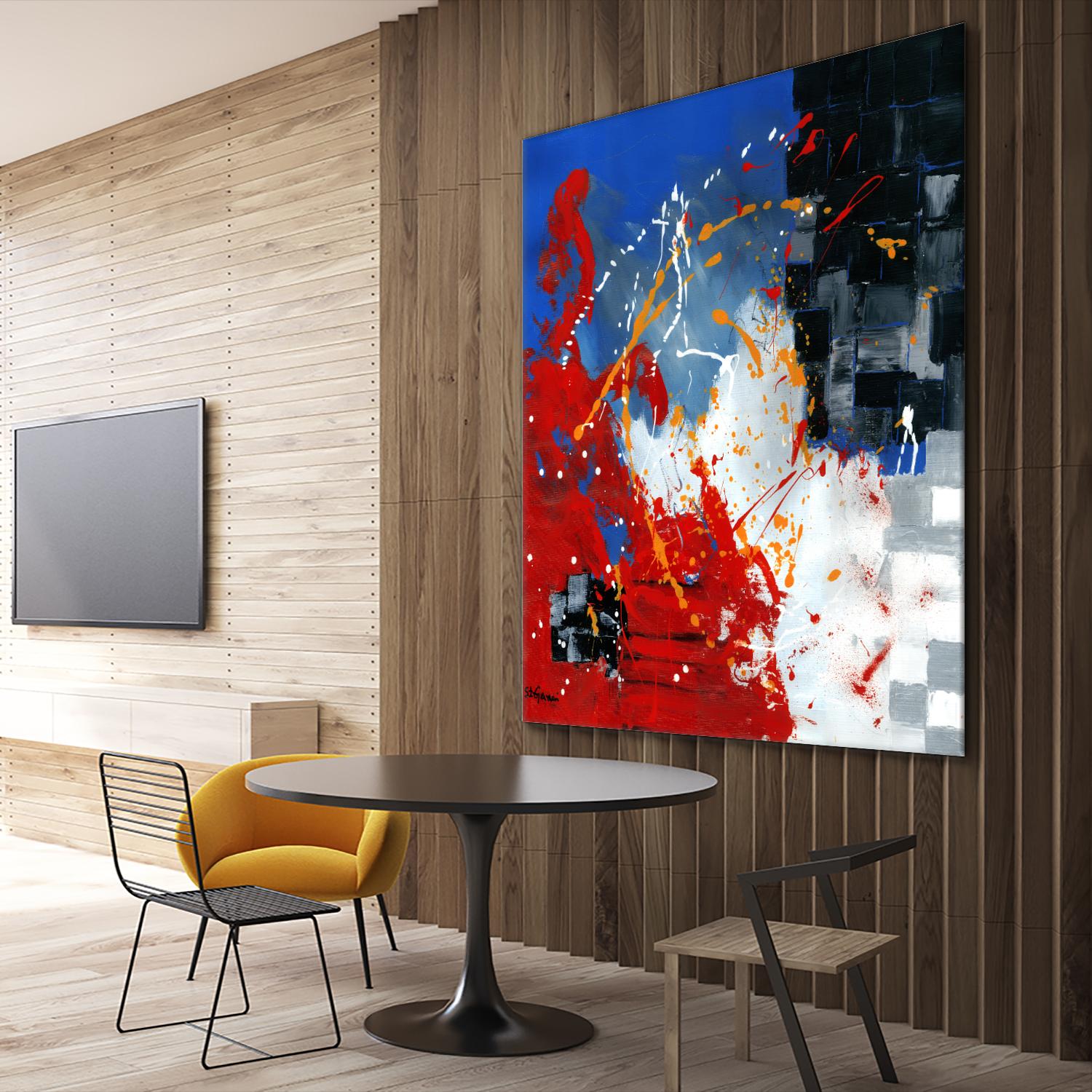 Les traces à suivre by Carole St-Germain on GIANT ART - blue abstract