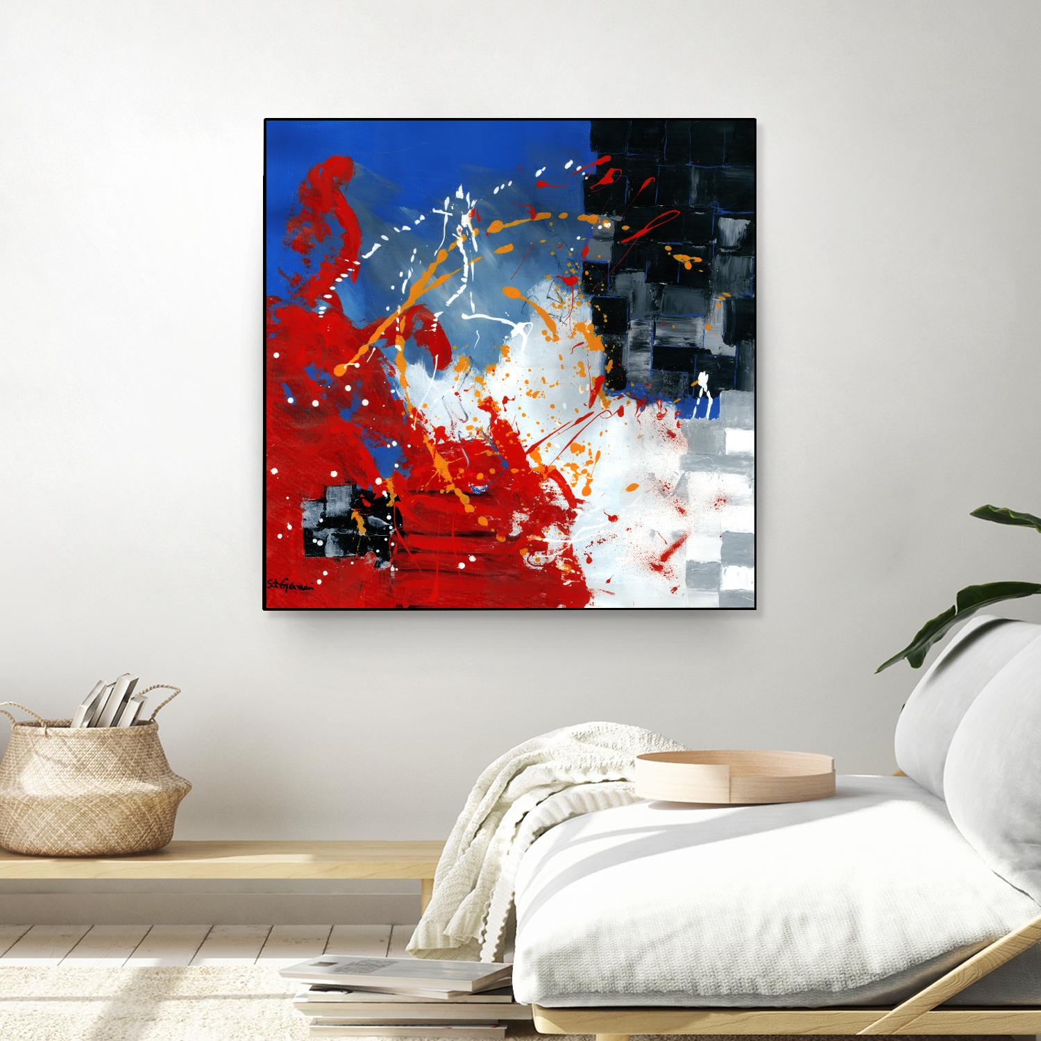 Les traces à suivre by Carole St-Germain on GIANT ART - blue abstract