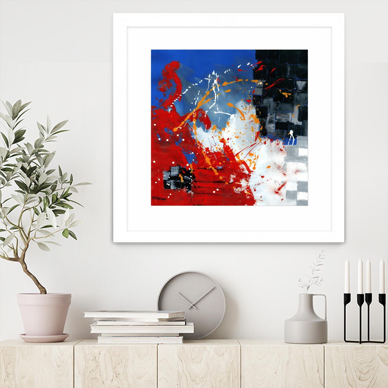 Les traces à suivre by Carole St-Germain on GIANT ART - blue abstract