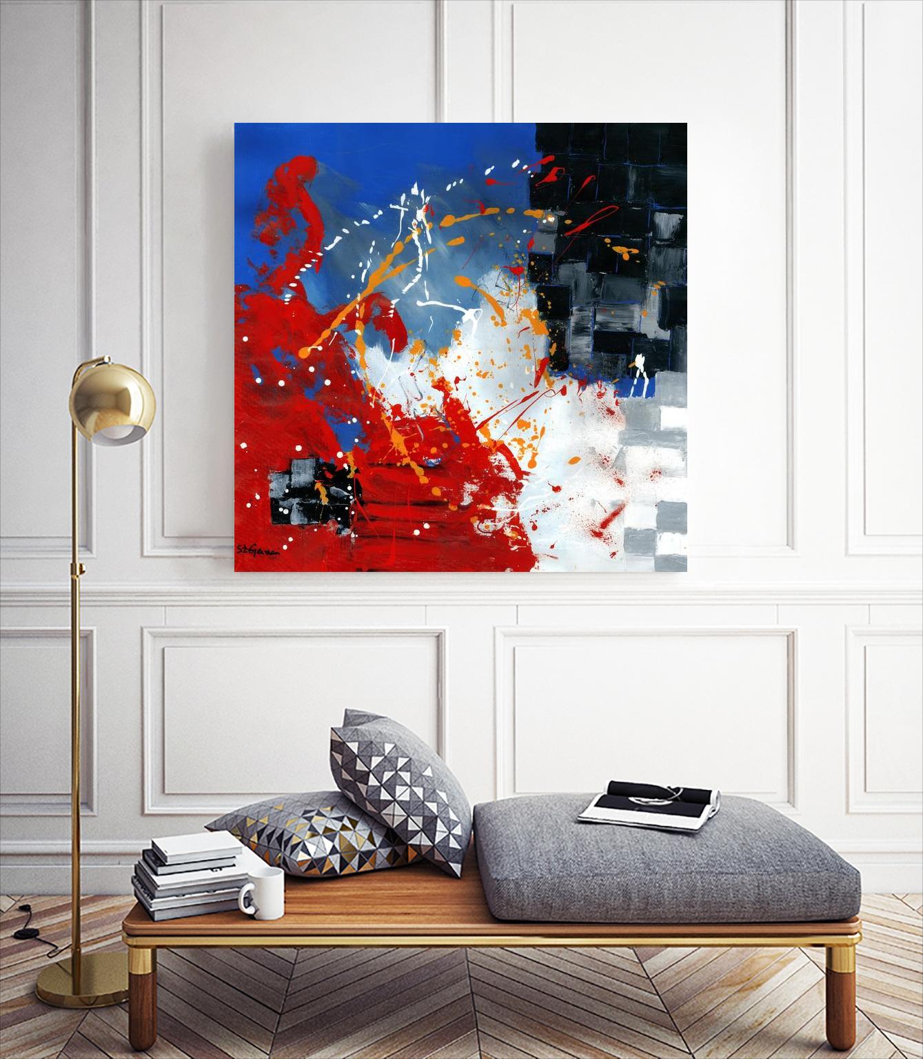 Les traces à suivre by Carole St-Germain on GIANT ART - blue abstract