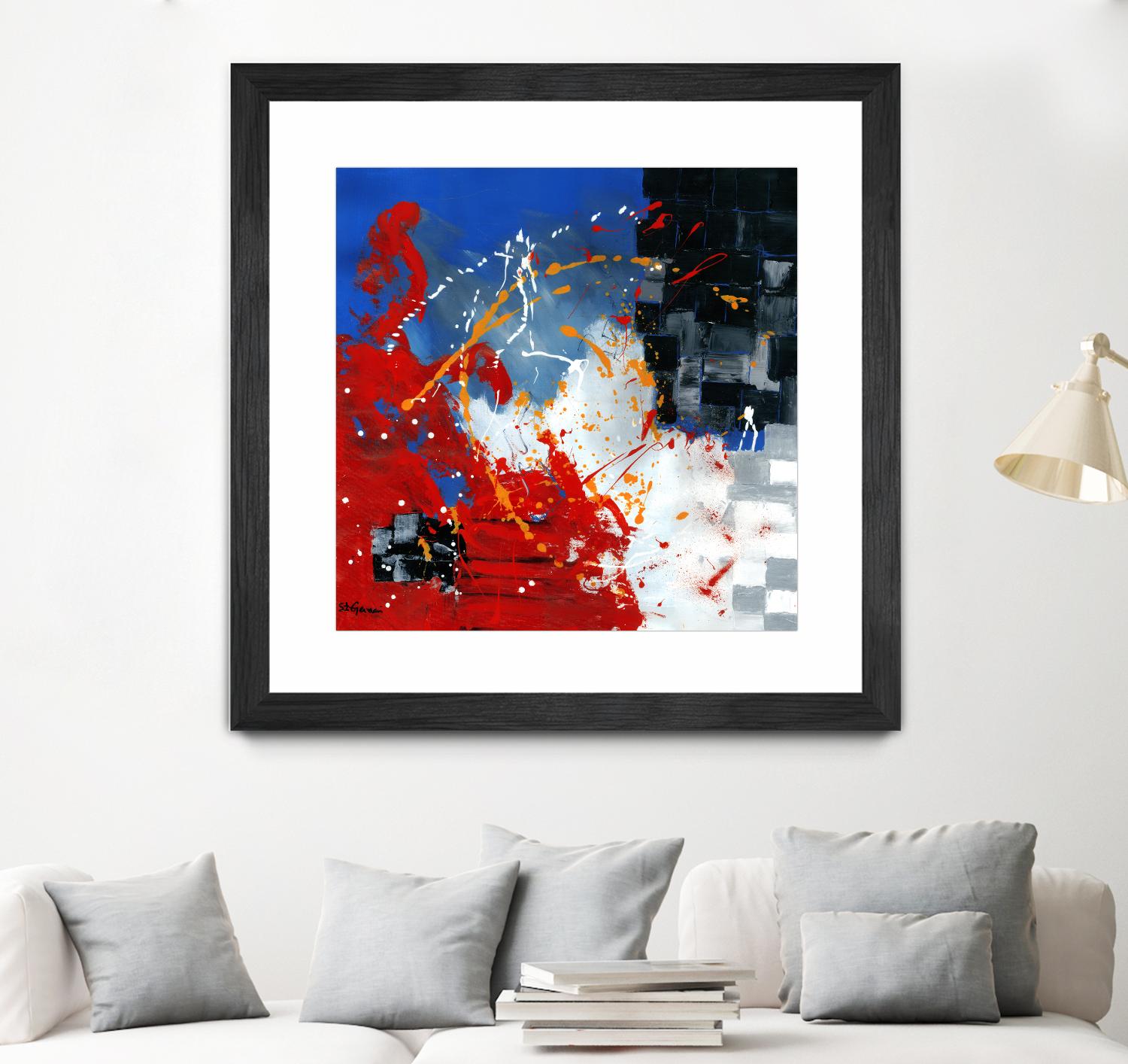 Les traces à suivre by Carole St-Germain on GIANT ART - blue abstract