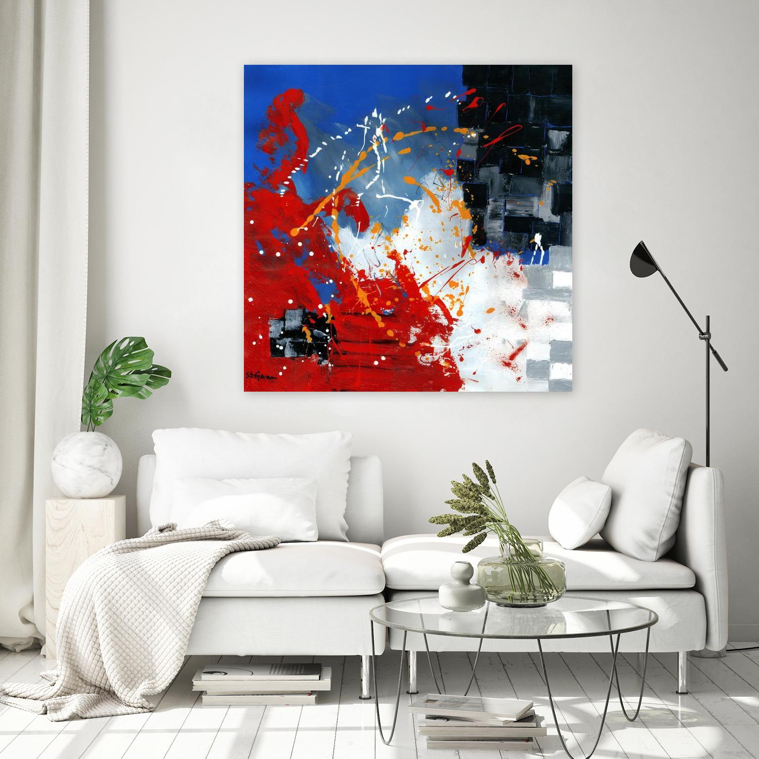 Les traces à suivre by Carole St-Germain on GIANT ART - blue abstract