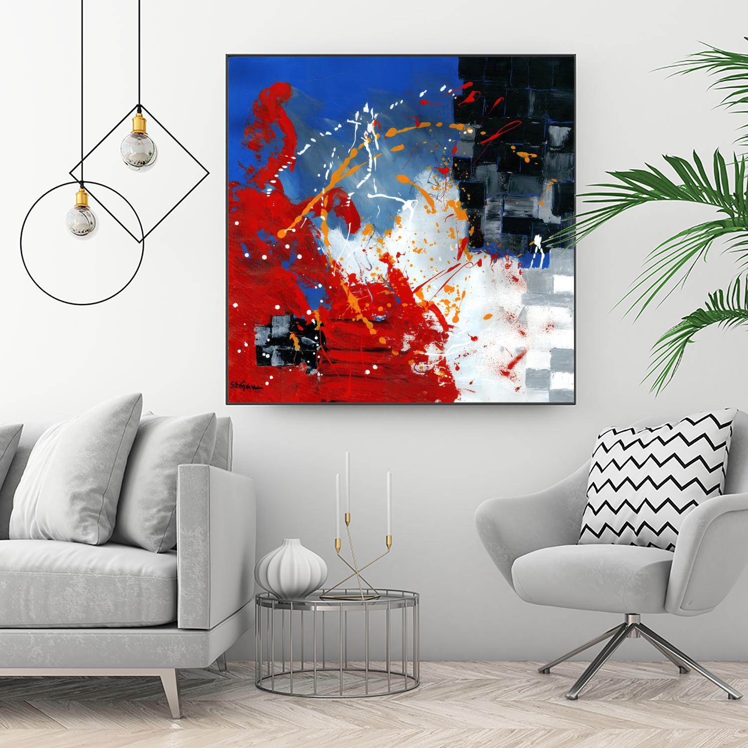 Les traces à suivre by Carole St-Germain on GIANT ART - blue abstract