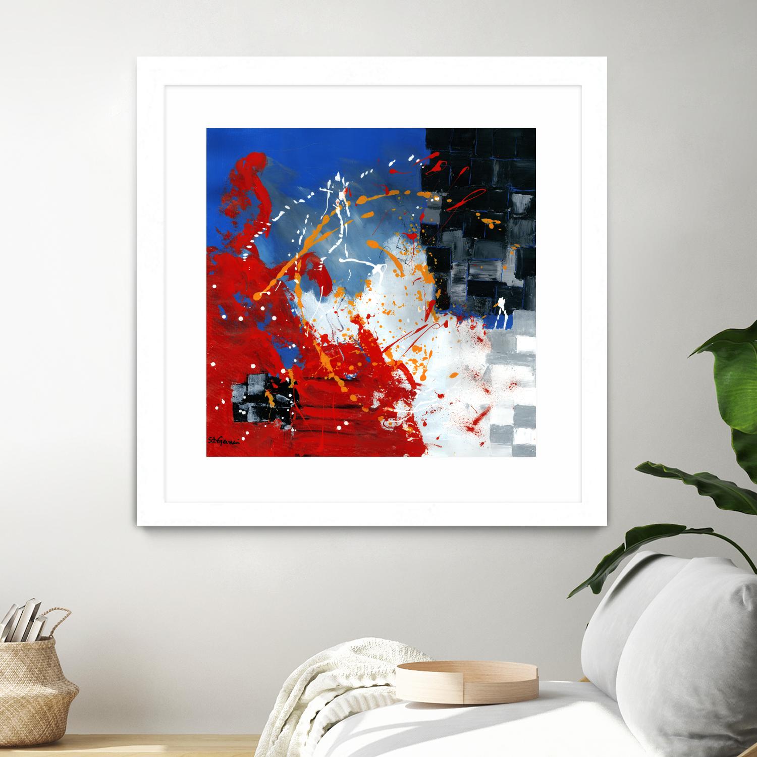 Les traces à suivre by Carole St-Germain on GIANT ART - blue abstract