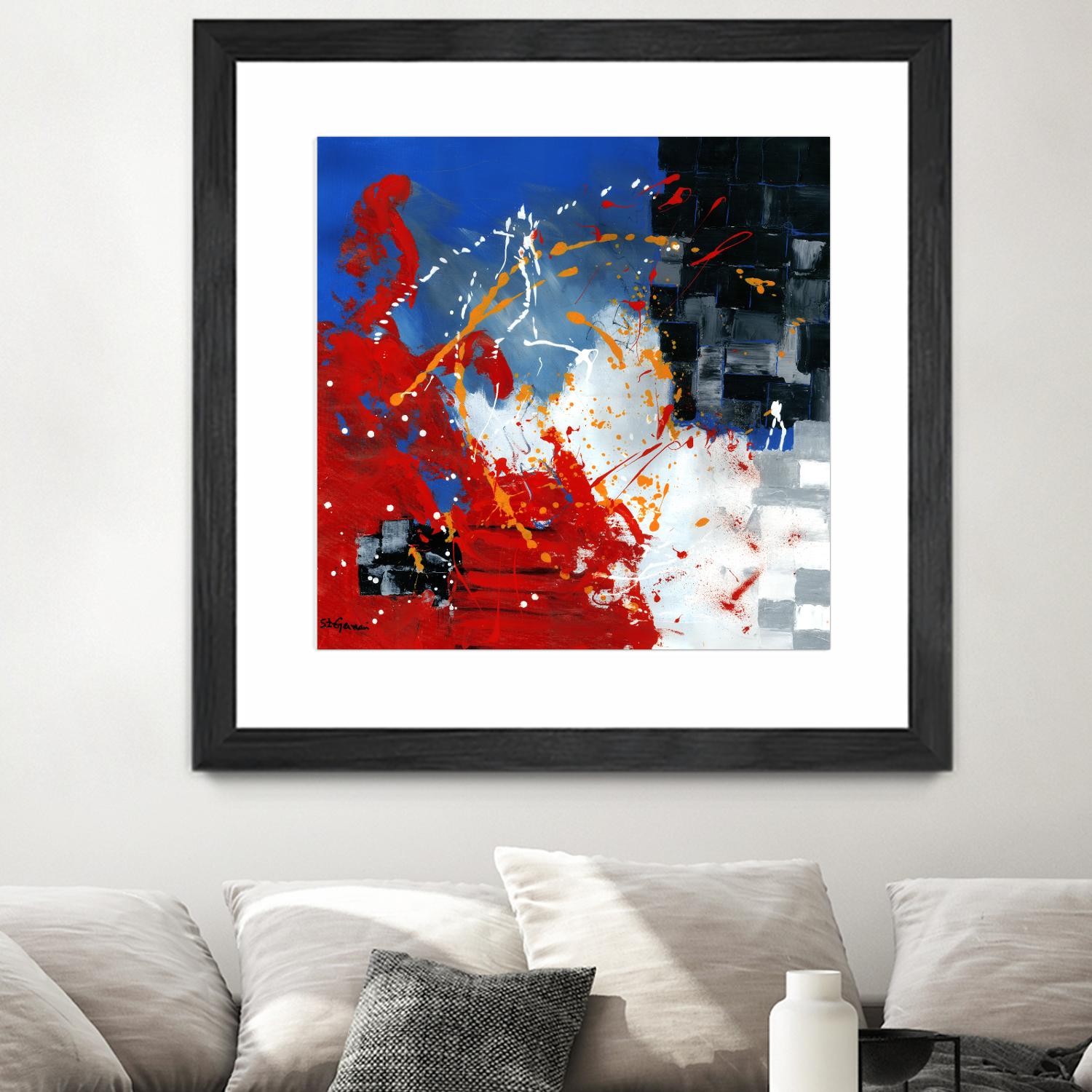 Les traces à suivre by Carole St-Germain on GIANT ART - blue abstract