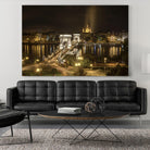 Budapest Chain Bridge traffic by Nick Jackson on GIANT ART - beige landscape