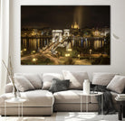Budapest Chain Bridge traffic by Nick Jackson on GIANT ART - beige landscape