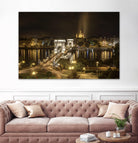 Budapest Chain Bridge traffic by Nick Jackson on GIANT ART - beige landscape