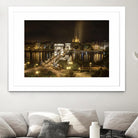 Budapest Chain Bridge traffic by Nick Jackson on GIANT ART - beige landscape