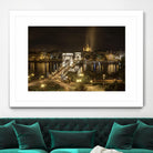 Budapest Chain Bridge traffic by Nick Jackson on GIANT ART - beige landscape