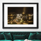 Budapest Chain Bridge traffic by Nick Jackson on GIANT ART - beige landscape