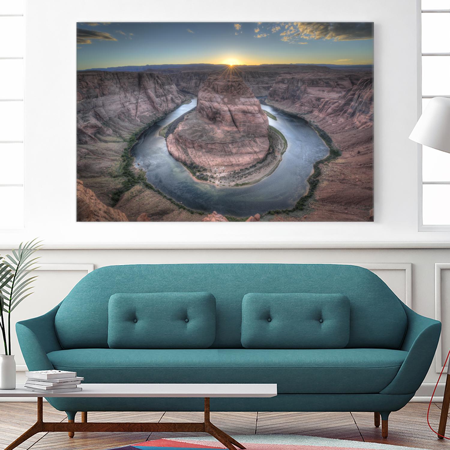 Horeshoe Bend along the Colorado River by Nick Jackson on GIANT ART - brown landscape