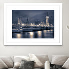 Night time at the Houses of Parliament by Nick Jackson on GIANT ART - blue city scene