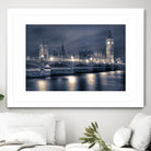 Night time at the Houses of Parliament by Nick Jackson on GIANT ART - blue city scene