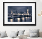 Night time at the Houses of Parliament by Nick Jackson on GIANT ART - blue city scene
